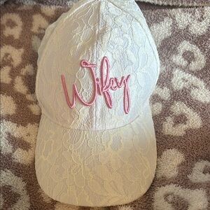 Wifey Lace Cap - White and Pink